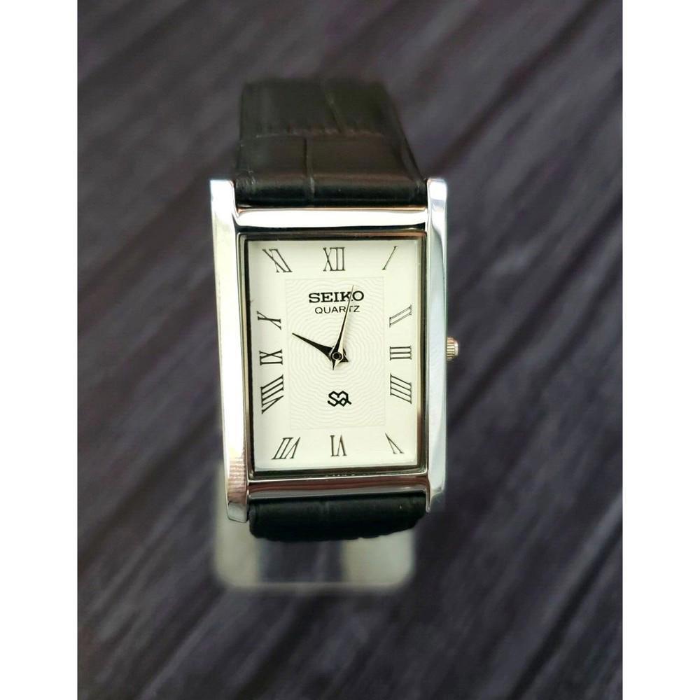 RARE NOS Seiko Men Tank‎ Gorgeous White Dial Dress Watch **